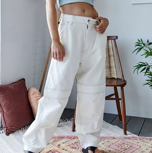 BDG Denim - BDG high rise extreme baggy white jeans - 24"